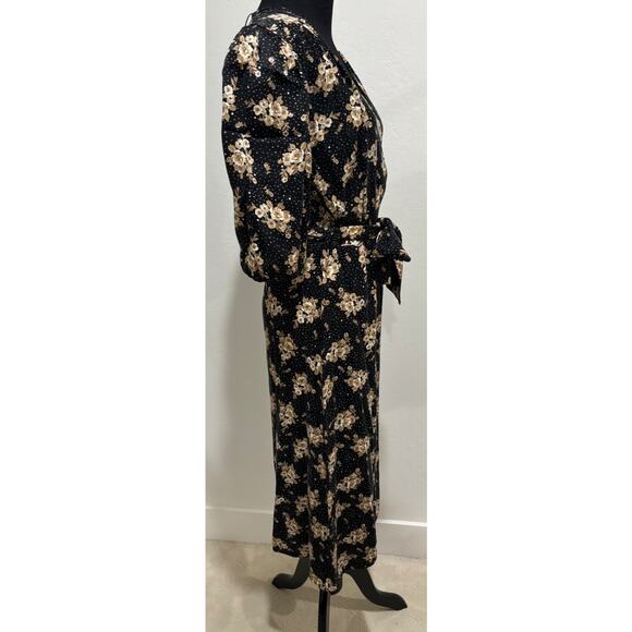 NWT ROUJE PARIS Rosalie Dress in Noir Imprime Bouquet Mamie SZ. 38 - Picture 2 of 8